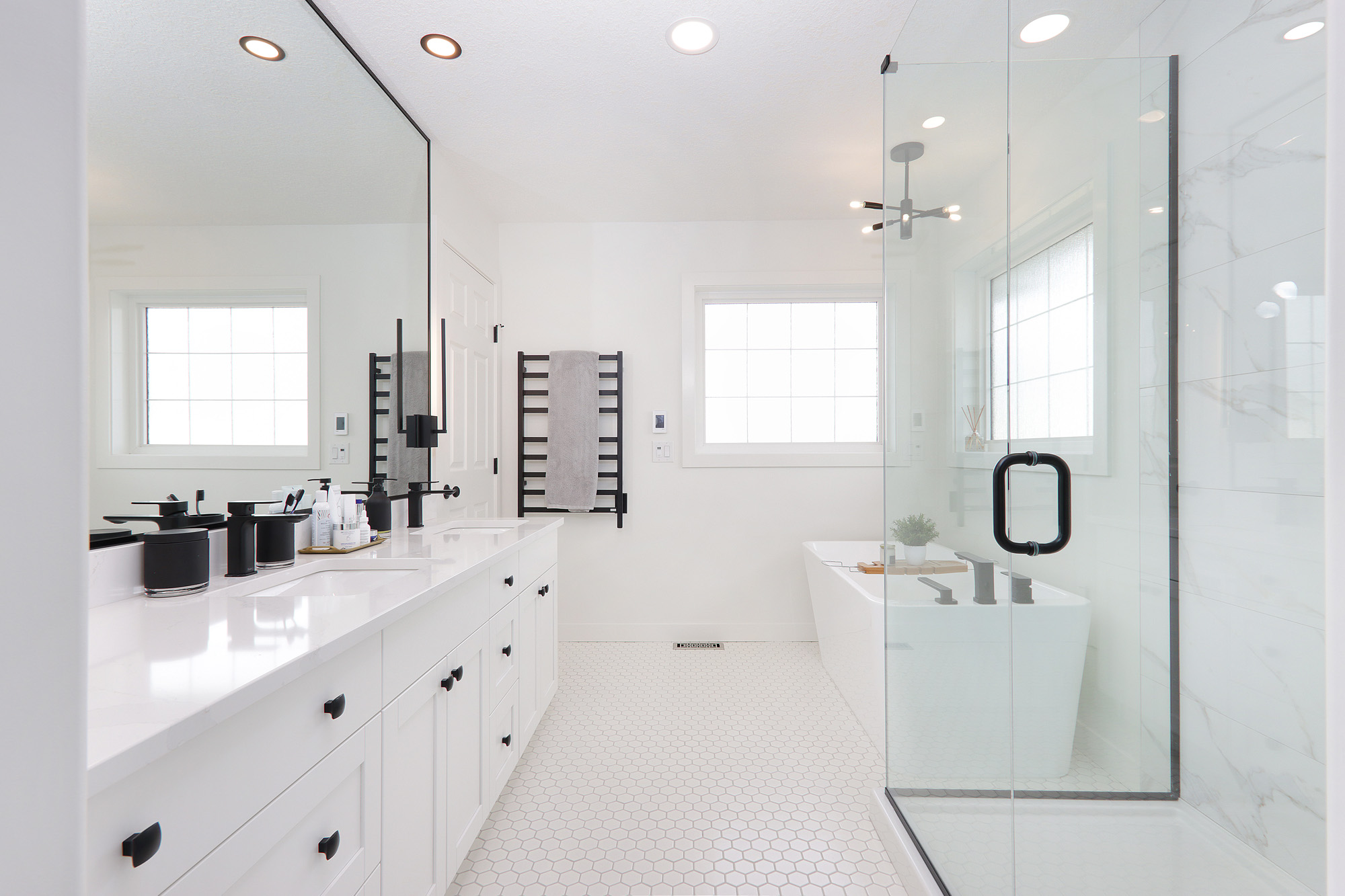 Black and White Bathroom Remodel - Mode Built Edmonton